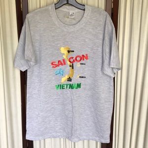 Saigon Vietnam embroidery tee Sz L